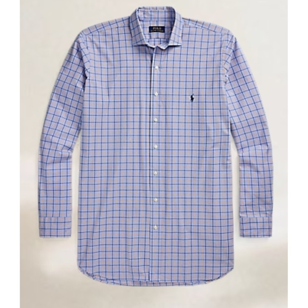 Polo Ralph Lauren Dress Shirt Blue Orange Plaid Big & Tall Men's Size 3XB NWT